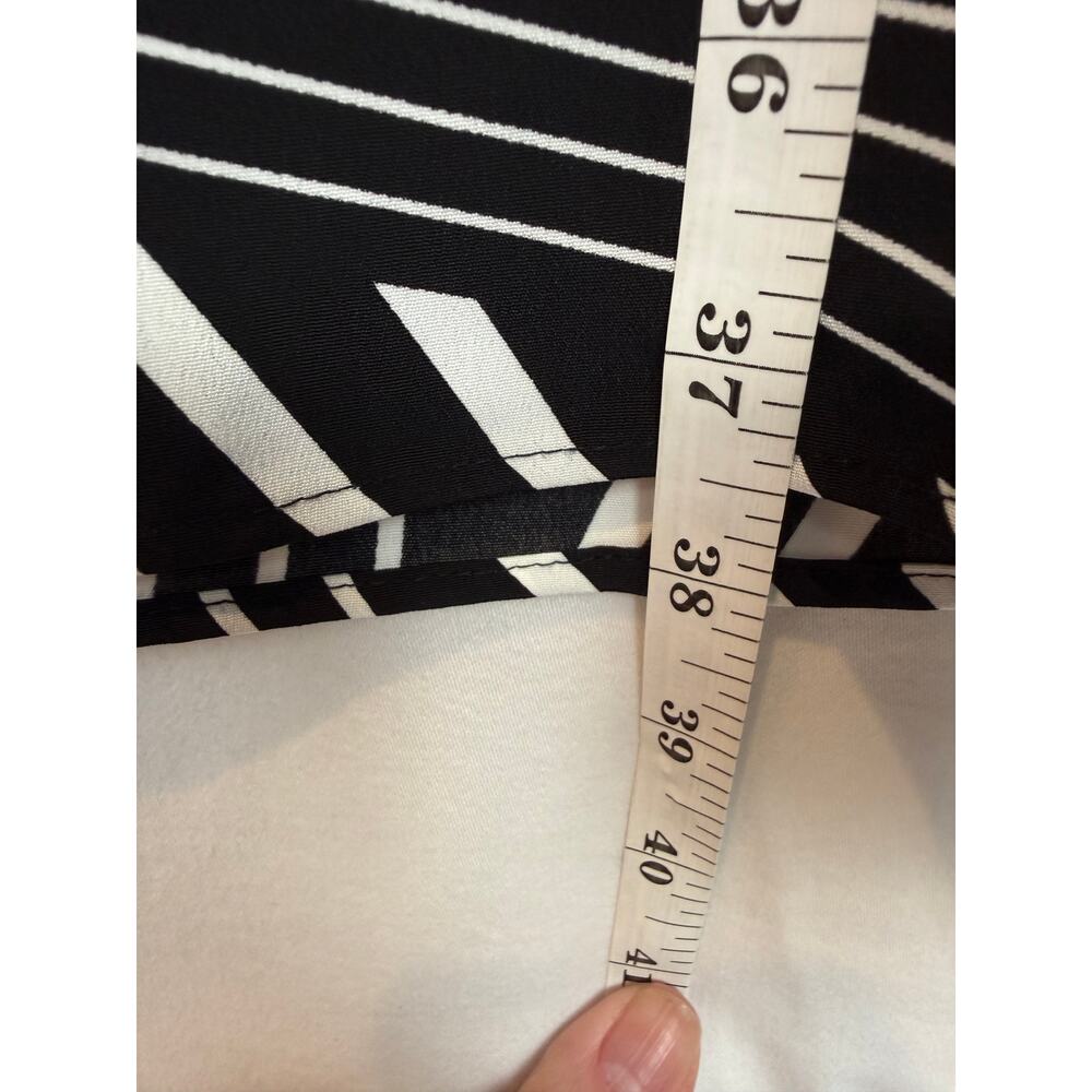 Karl Lagerfeld Paris Black White Stripe Shirt Dress 12 Asymmetric - Picture 4 of 7